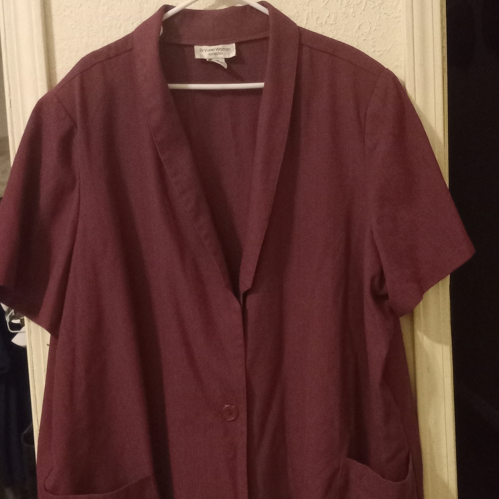 Brylane Woman Short Sleeve Plus Size Jacket